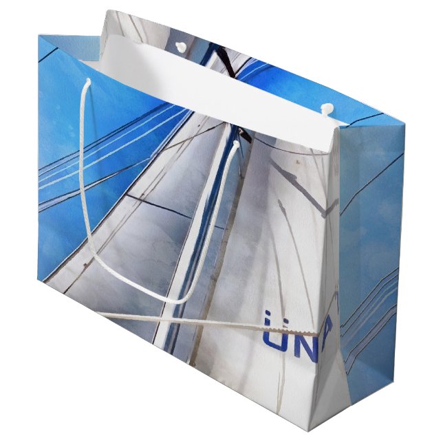 Keep The Wind In Your Sails Acrylic Art Large Gift Bag (Front Angled)