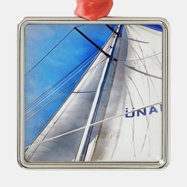 Keep The Wind In Your Sails Acrylic Art Metal Tree Decoration (Front)