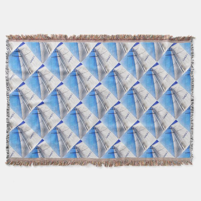 Keep The Wind In Your Sails Acrylic Art Throw Blanket (Front)