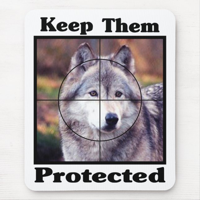 Keep them Protected - Wolf Mouse Pad (Front)
