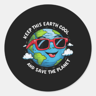Keep This Earth Cool Earth Day  Classic Round Sticker
