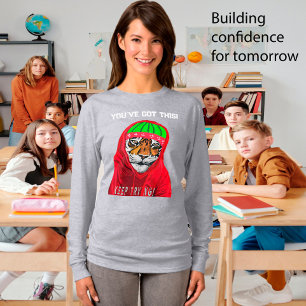 Keep Trying Winter Tiger, Personalise Text T-Shirt
