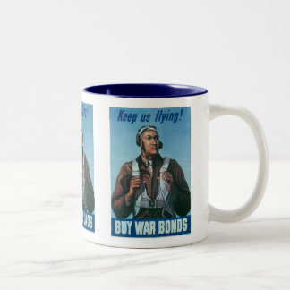 Keep Us Flying ~ Tuskeege Airman Two-Tone Coffee Mug