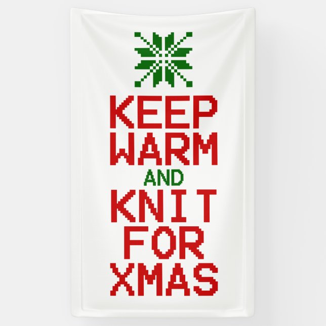 Keep Warm and Knit for Xmas Banner (Vertical)