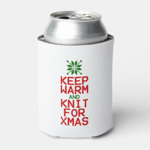 Keep Warm and Knit for Xmas Can Cooler