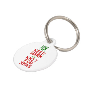 Keep Warm and Knit for Xmas Pet Tag
