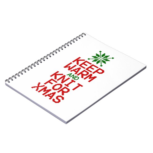 Keep Warm and Knit for Xmas Spiral Notebook (Left Side)