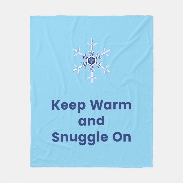 Keep warm and snuggle on throw fleece blanket (Front)