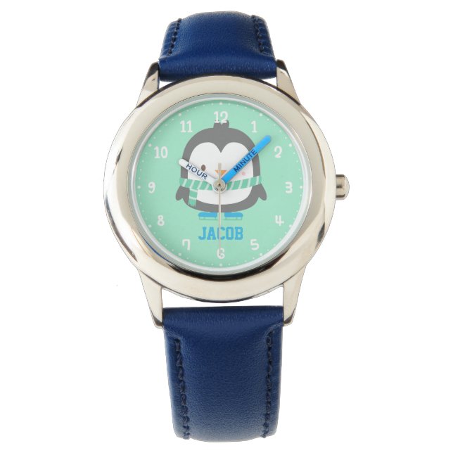 Keep Warm Cute Little Penguin Kids Watches (Front)