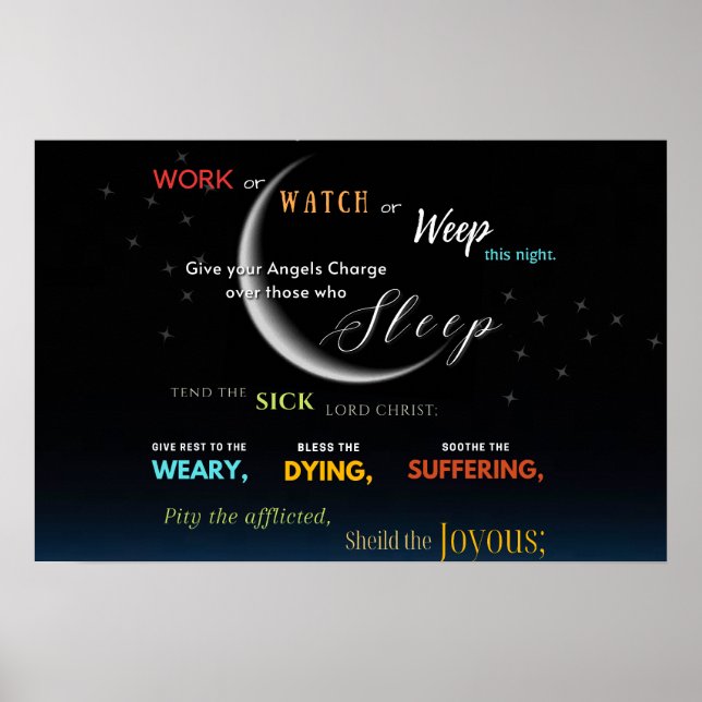 Keep Watch Night Prayer Wall Hanging Poster (Front)