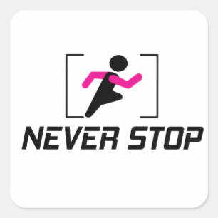 Keep working hard motivational design. square sticker