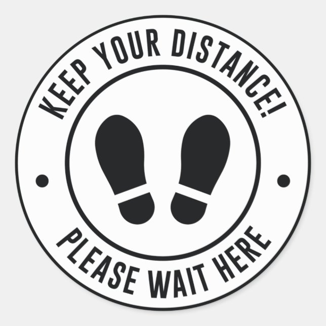 Keep Your Distance Classic Round Sticker (Front)