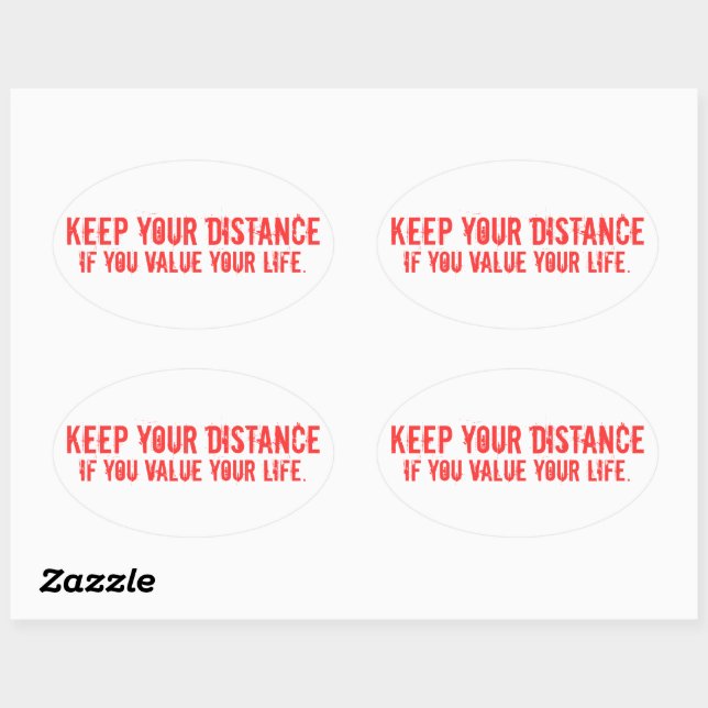 keep your distance oval sticker (Sheet)