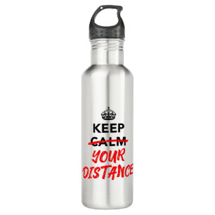 Keep Your Distance - Social Distancing Slogan 710 Ml Water Bottle