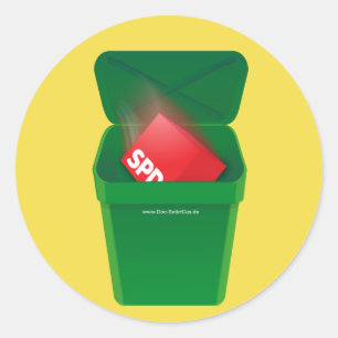 Keep your environment clean. SPD dustbin Classic Round Sticker