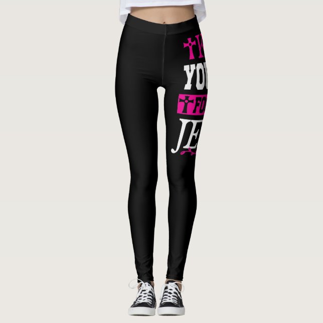 Keep Your Eyes Focused On Jesus Leggings (Front)