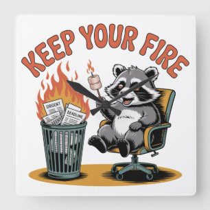 Keep Your Fire Square Wall Clock