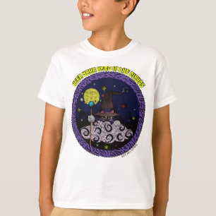 Keep Your Head In The Clouds Cartoon Wizard Cat T-Shirt