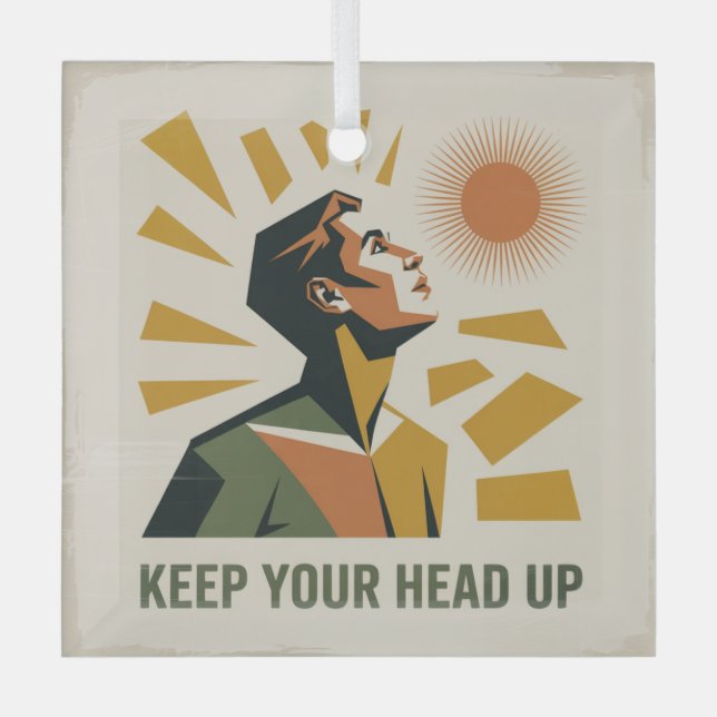 Keep Your Head Up Glass Tree Decoration (Front)