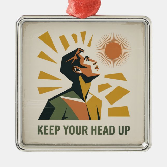 Keep Your Head Up Metal Tree Decoration (Front)