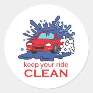 KEEP YOUR RIDE CLEAN CLASSIC ROUND STICKER