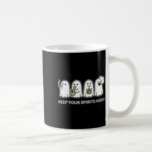 Keep Your Spirits High Ghost Smoking Weed Hallowee Coffee Mug