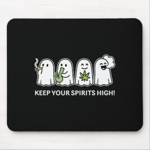 Keep Your Srits High Ghost Smoking Weed Halloween Mouse Pad
