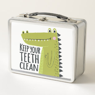 Keep Your Teeth Clean Metal Lunch Box
