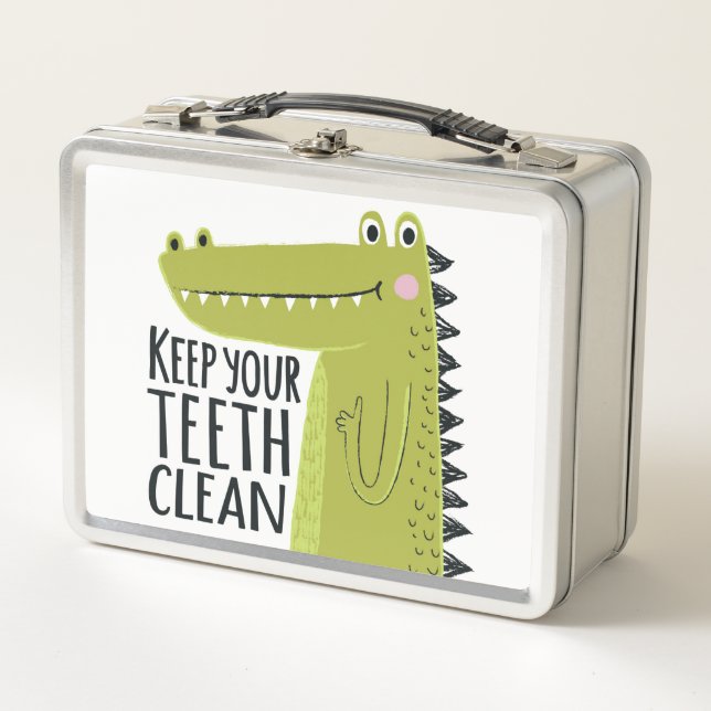 Keep Your Teeth Clean Metal Lunch Box (Front)