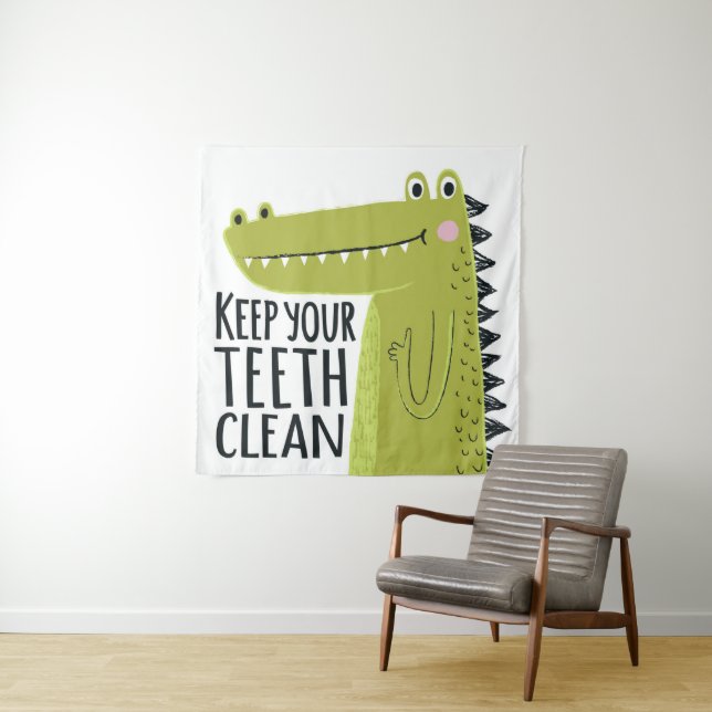 Keep Your Teeth Clean Tapestry (In Situ)