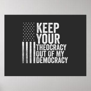 Keep Your Theocracy Our of my Democracy Harris Poster
