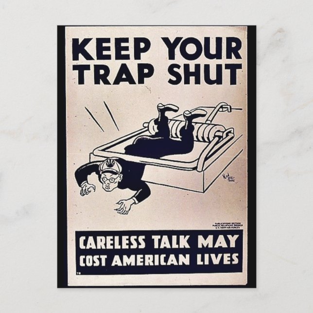 Keep Your Trap Shut Postcard (Front)