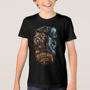 Keep Your Wits About You – Pirate Skeleton Horror Tri-Blend Shirt