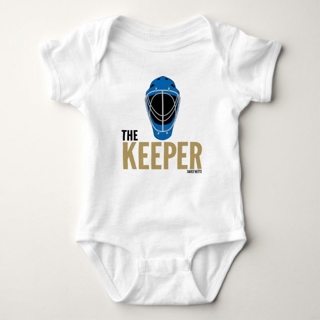 Keeper Hockey Goalie Mask Infant Baby Bodysuit (Front)