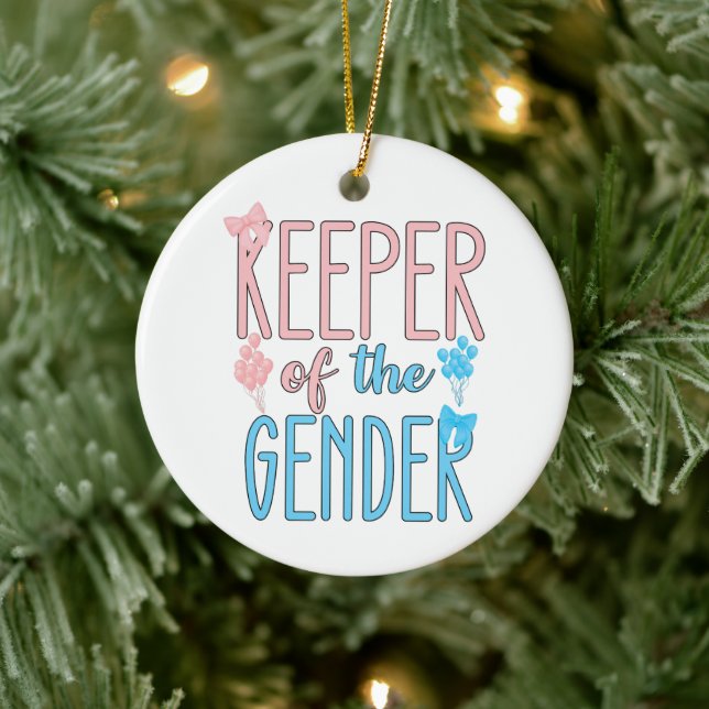 Keeper Of Gender Reveal Boy Girl Pink Blue Ceramic Tree Decoration (Tree)