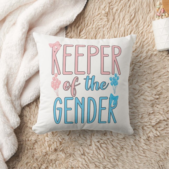 Keeper Of Gender Reveal Boy Girl Pink Blue Cushion (Blanket)