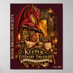 Keeper of Literary Treasures Book Dragon Society Poster