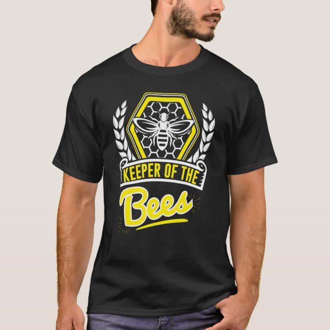 Keeper Of The Bees Honeycomb Hive Beekeeping Begin T-Shirt (Front)