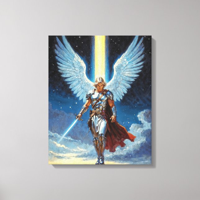 Keeper of the Celestial Gate Archangel Michael Canvas Print (Front)