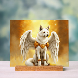 Keeper of the Dawn – The White Winged Wolf.  Acrylic Sign