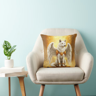 Keeper of the Dawn – The White Winged Wolf.  Cushion