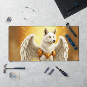 Keeper of the Dawn – The White Winged Wolf.  Desk Mat
