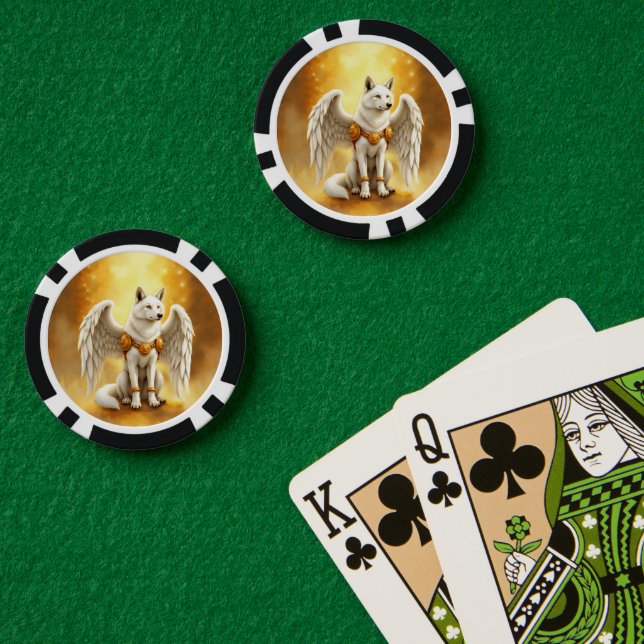 Keeper of the Dawn – The White Winged Wolf.  Poker Chips (Poker Table (Double))