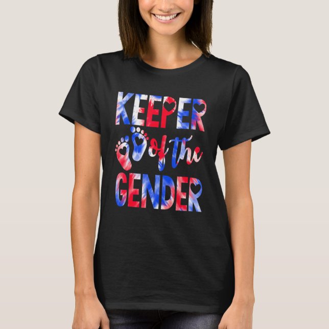 Keeper Of The Gender 4th Of July Baby Gender Revea T-Shirt (Front)