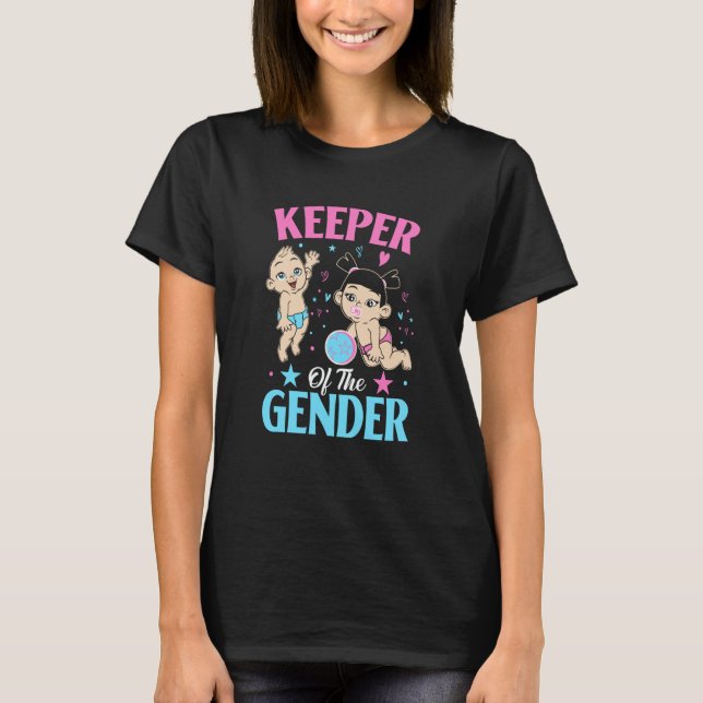 Keeper of the Gender Baby Party Gender Reveal Anno T-Shirt (Front)