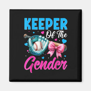 Keeper Of The Gender Baseball Or Bows Gender Revea Magnet