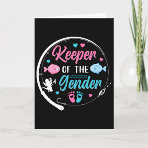 Keeper Of The Gender Fish Gender Reveal Family Par Card
