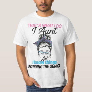 Keeper of the Gender gender Reveal auntie aunt Bab T-Shirt