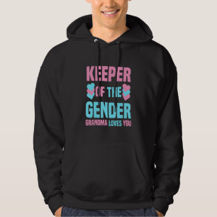Keeper Of The Gender Grandma Loves You Baby Announ Hoodie