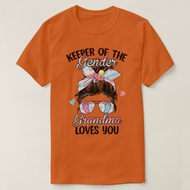 Keeper Of The Gender Grandma Loves You Gender Reve T-Shirt (Design Front)